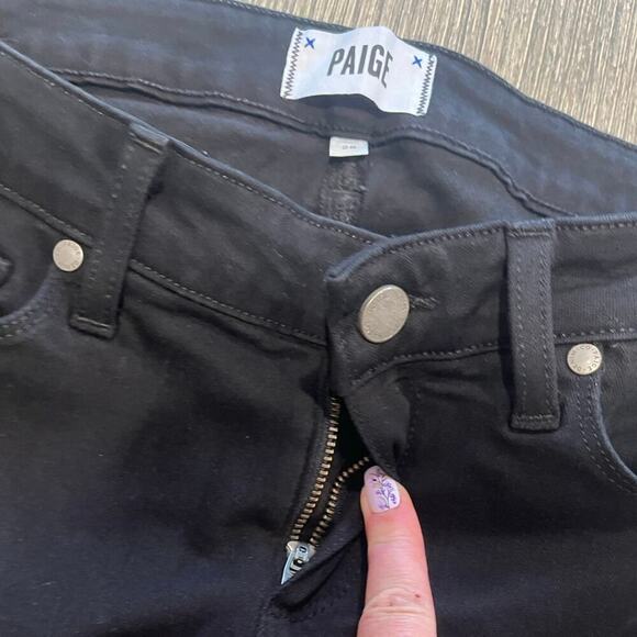 Paige Verdugo Ultra Skinny Jeans Mid-Rise Distressed Denim Stretch Black Size 28 - Picture 6 of 11